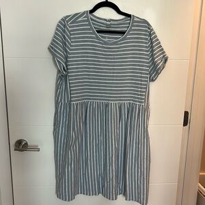 Blue & White Striped Dress